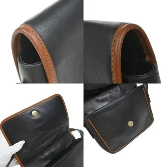 CELINE Logo Shoulder Bag Leather Black GHW Italy 66EG237 - Picture 9 of 15